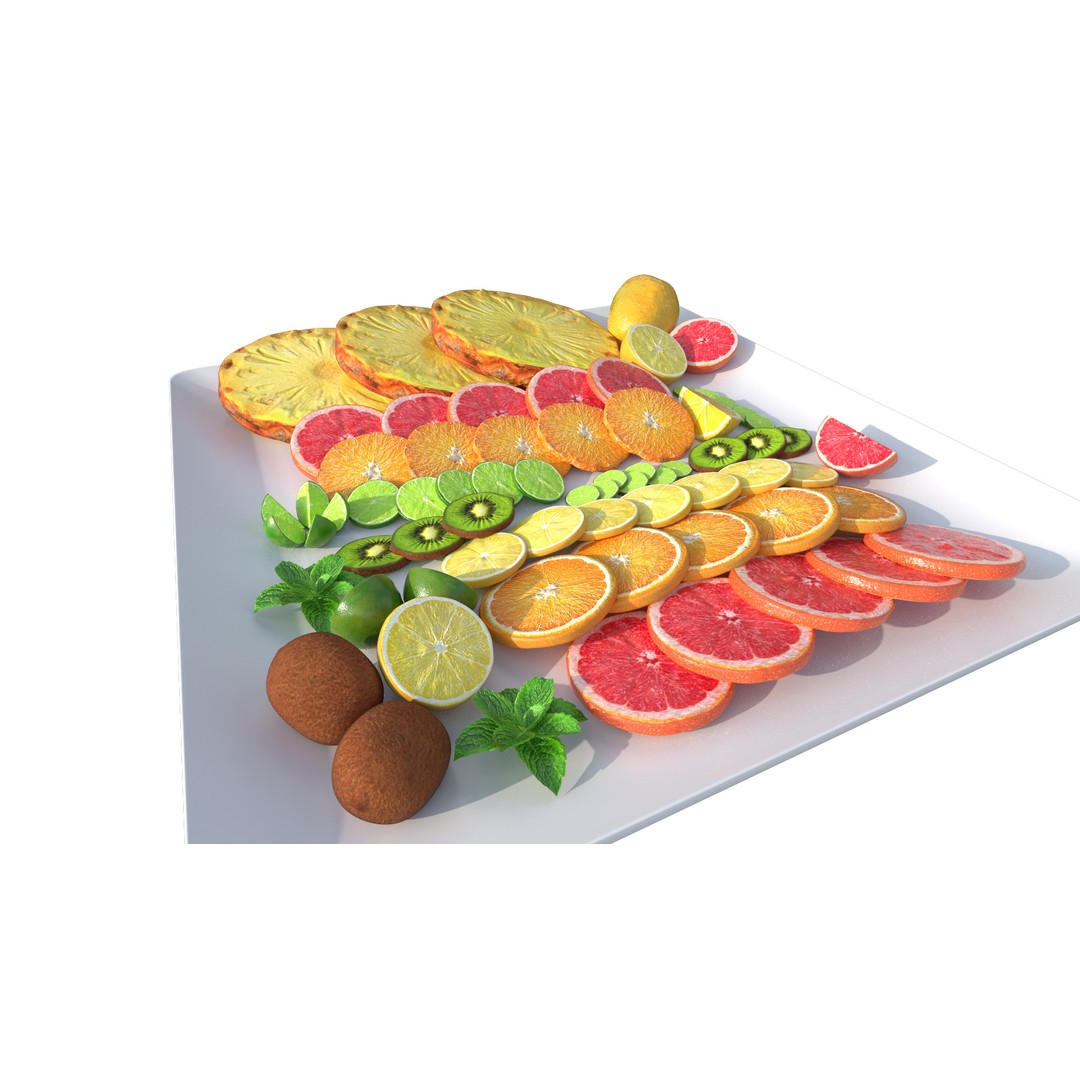 Citrus Slice 3D Model – Low Poly Fruit Collection, PBR Textures - View 16