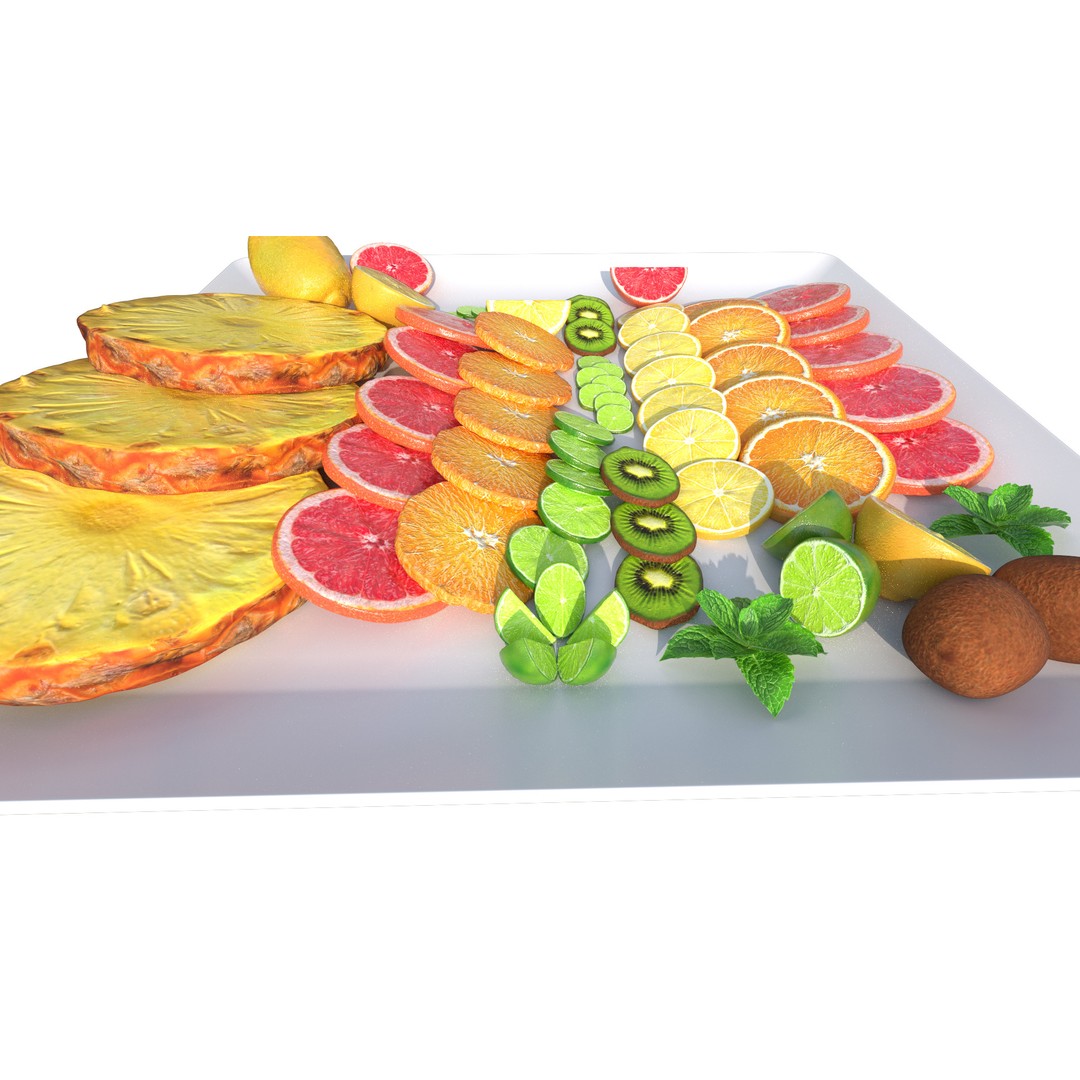 Citrus Slice 3D Model – Low Poly Fruit Collection, PBR Textures - View 17