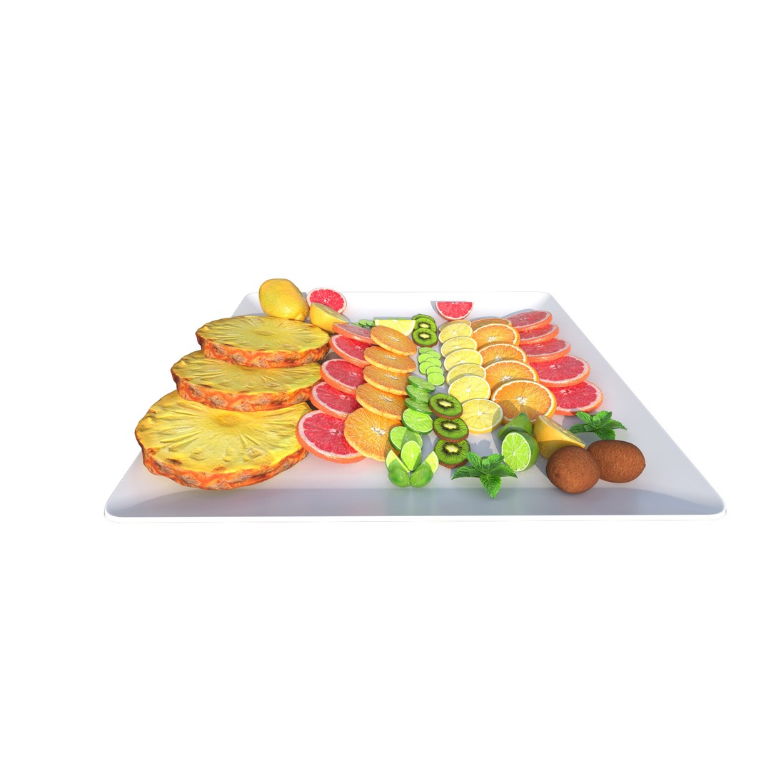 Citrus Slice 3D Model – Low Poly Fruit Collection, PBR Textures - View 18