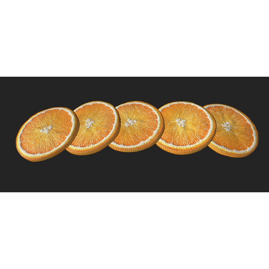Citrus Slice 3D Model – Low Poly Fruit Collection, PBR Textures - View 25