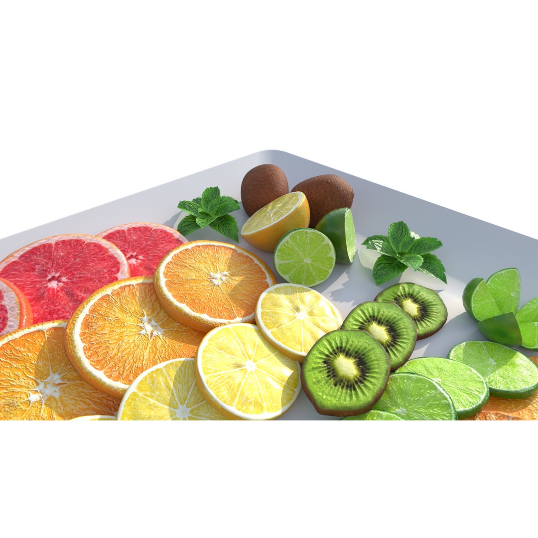 Citrus Slice 3D Model – Low Poly Fruit Collection, PBR Textures - View 3