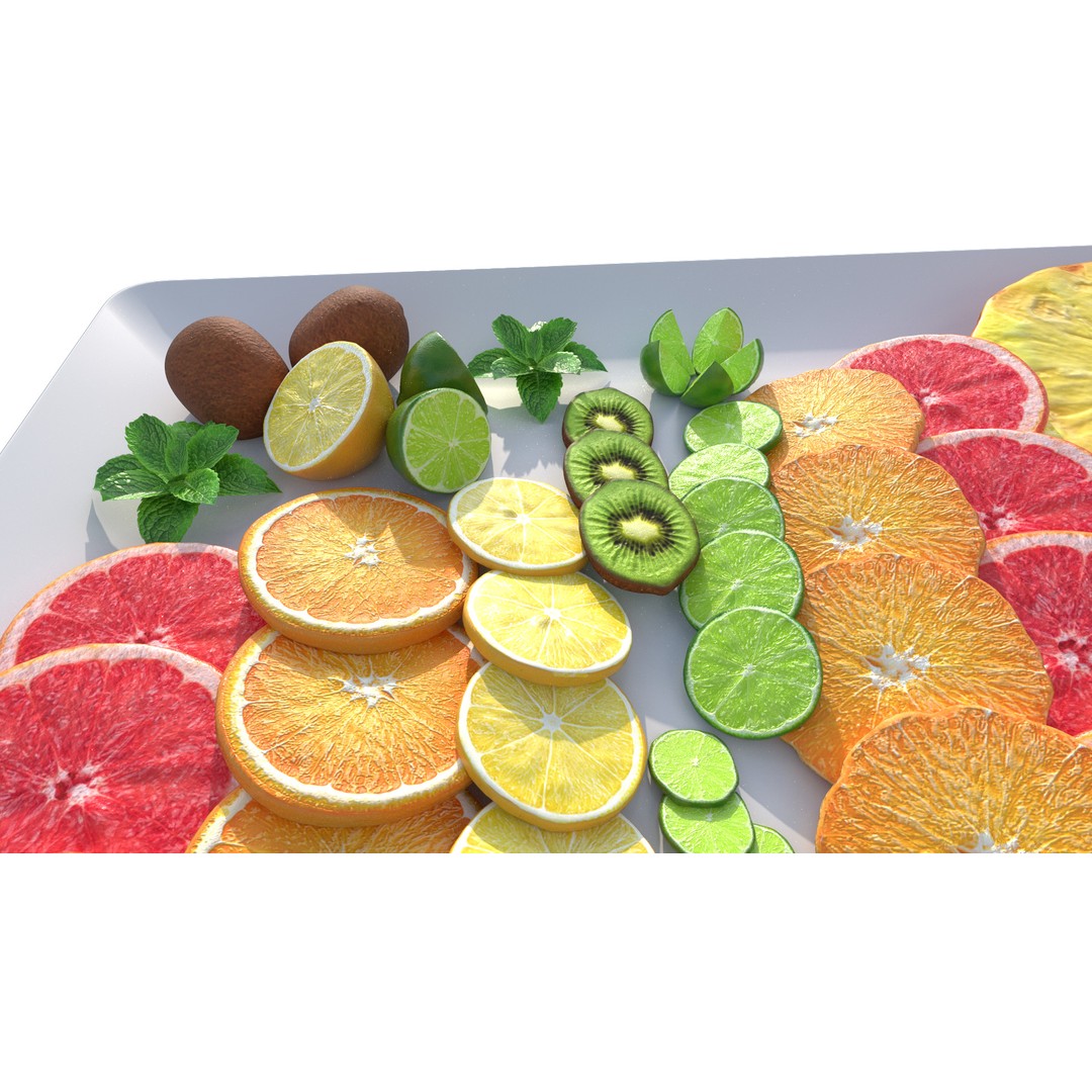 Citrus Slice 3D Model – Low Poly Fruit Collection, PBR Textures - View 4
