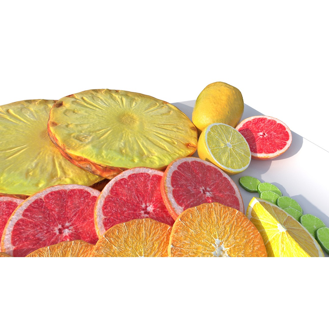 Citrus Slice 3D Model – Low Poly Fruit Collection, PBR Textures - View 5