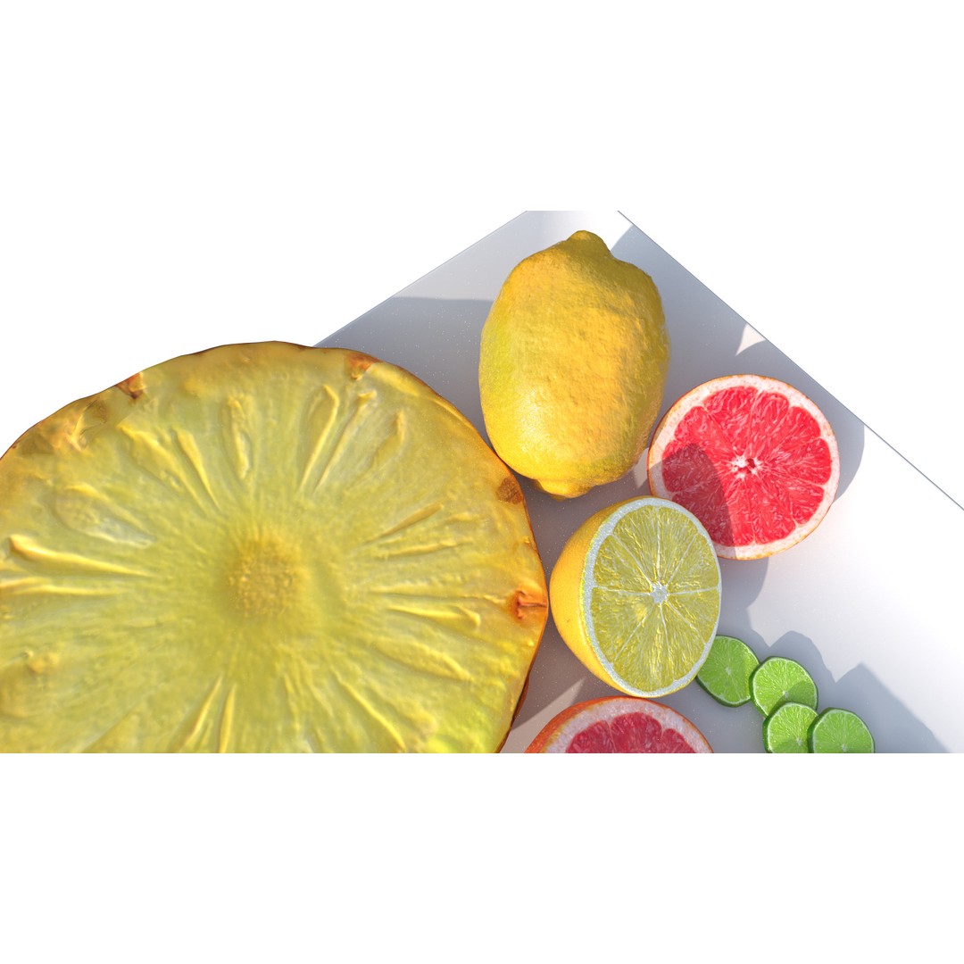 Citrus Slice 3D Model – Low Poly Fruit Collection, PBR Textures - View 6