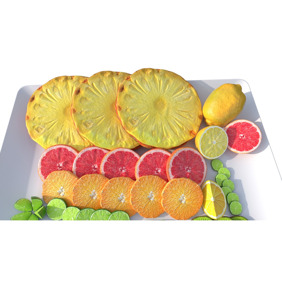 Citrus Slice 3D Model – Low Poly Fruit Collection, PBR Textures - View 8