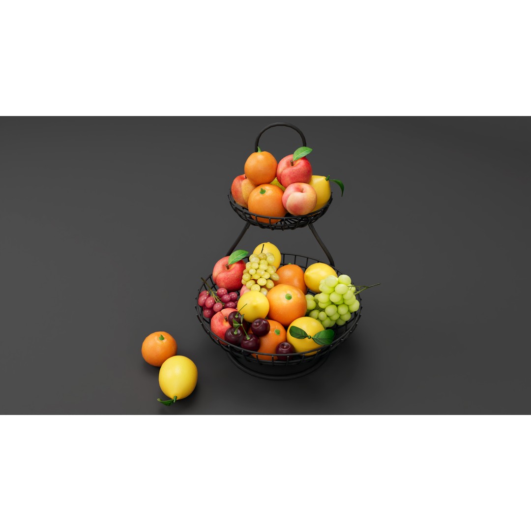 Fruit Bowl 3D Model – PBR Textures, FBX Format, Game Asset - View 4