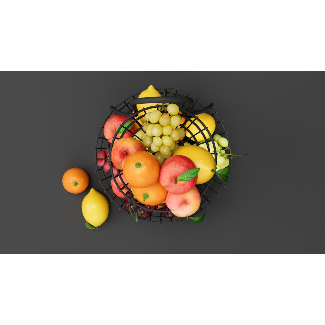 Fruit Bowl 3D Model – PBR Textures, FBX Format, Game Asset - View 5