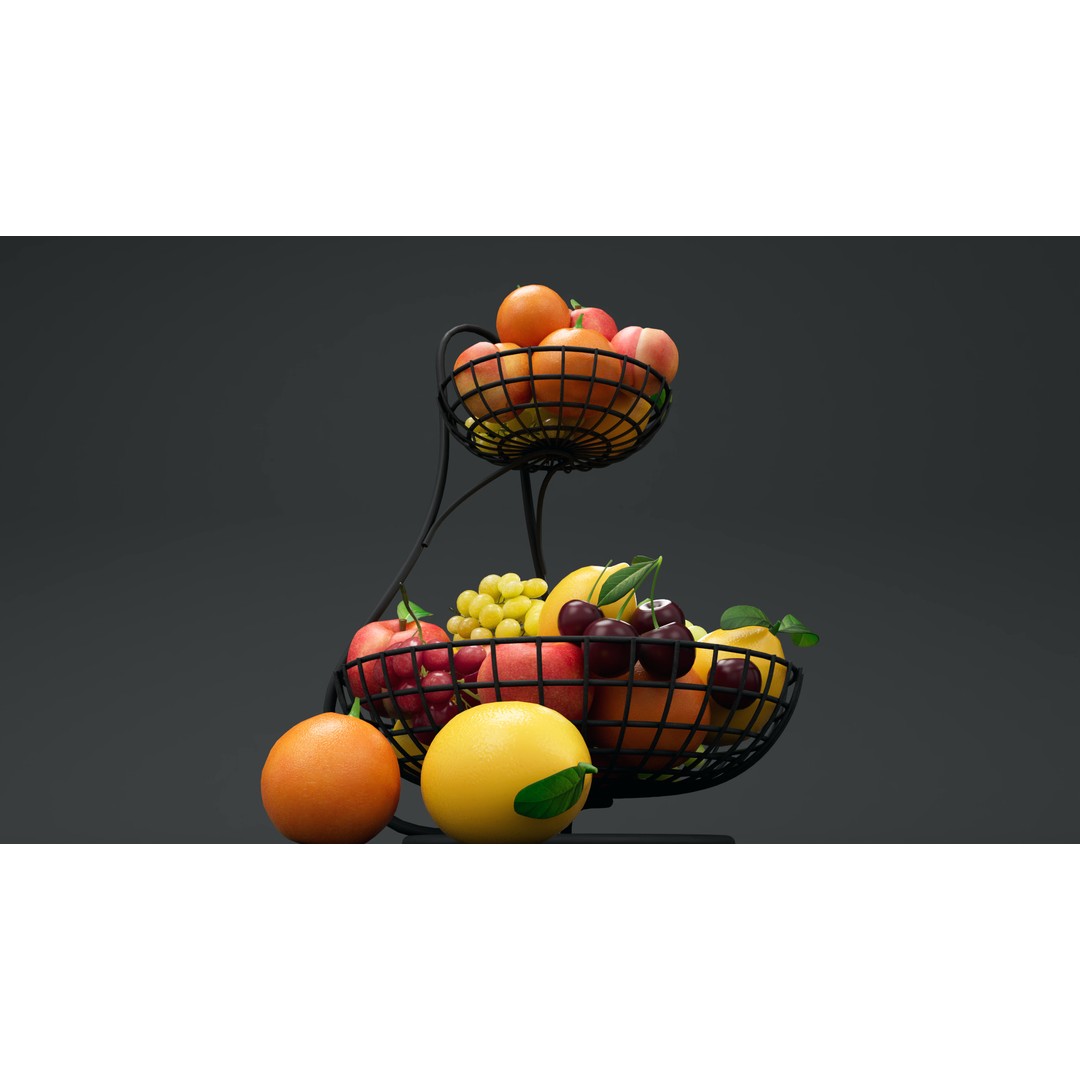 Fruit Bowl 3D Model – PBR Textures, FBX Format, Game Asset - View 6