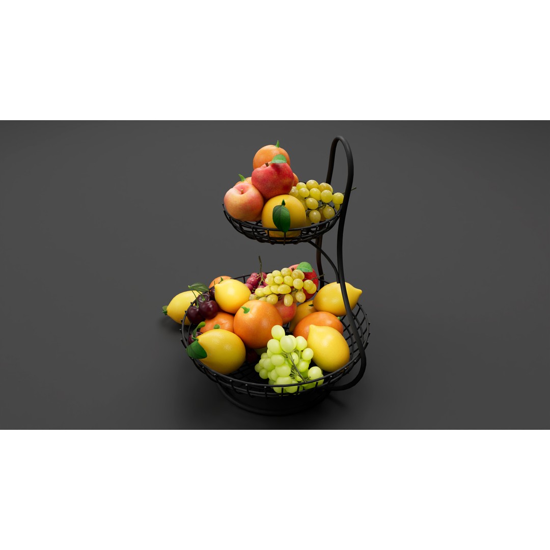 Fruit Bowl 3D Model – PBR Textures, FBX Format, Game Asset - View 7