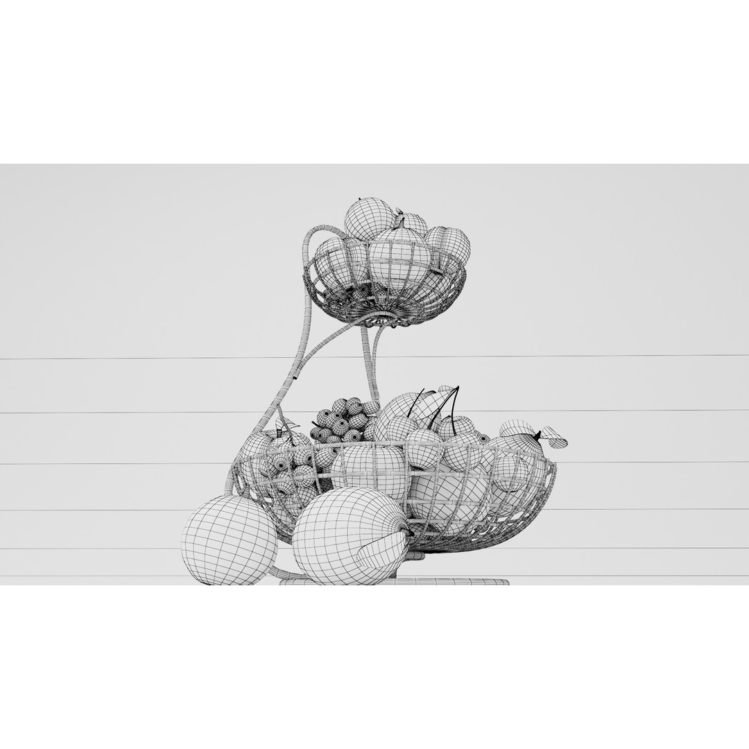 Fruit Bowl 3D Model – PBR Textures, FBX Format, Game Asset - View 9