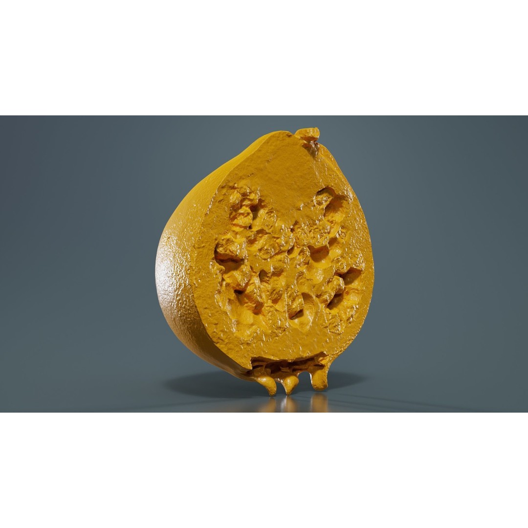 Pomegranate Half 3D Model – Low Poly Game Asset, FBX, PBR Textures - View 14