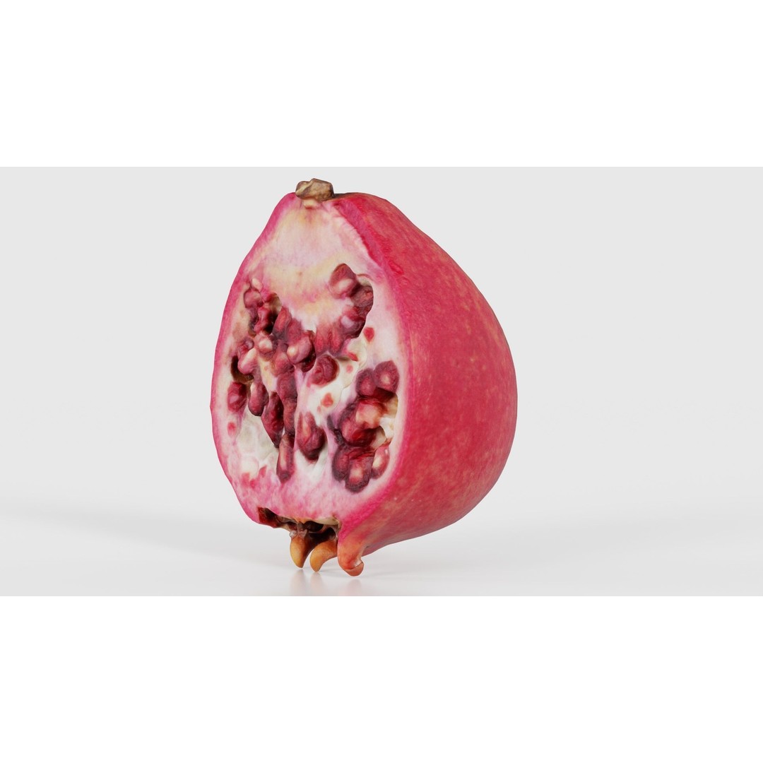 Pomegranate Half 3D Model – Low Poly Game Asset, FBX, PBR Textures - View 26