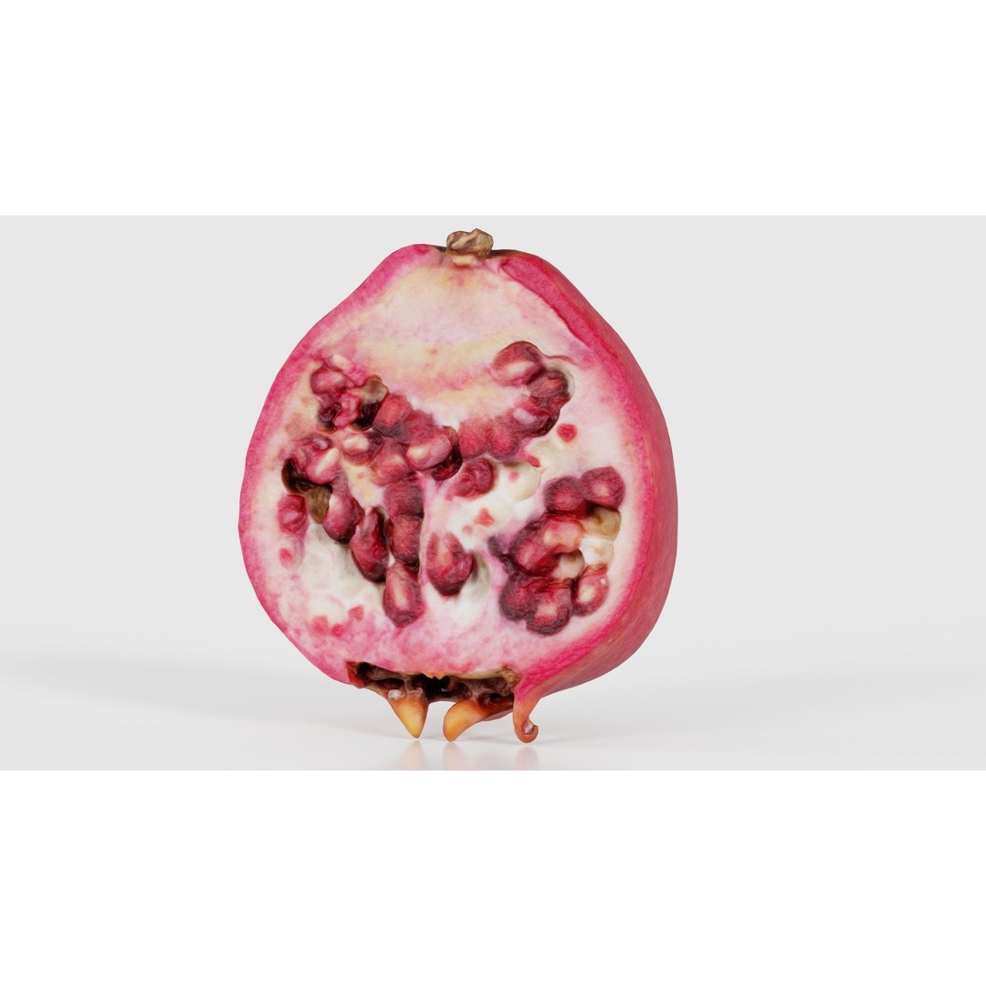 Pomegranate Half 3D Model – Low Poly Game Asset, FBX, PBR Textures - View 27
