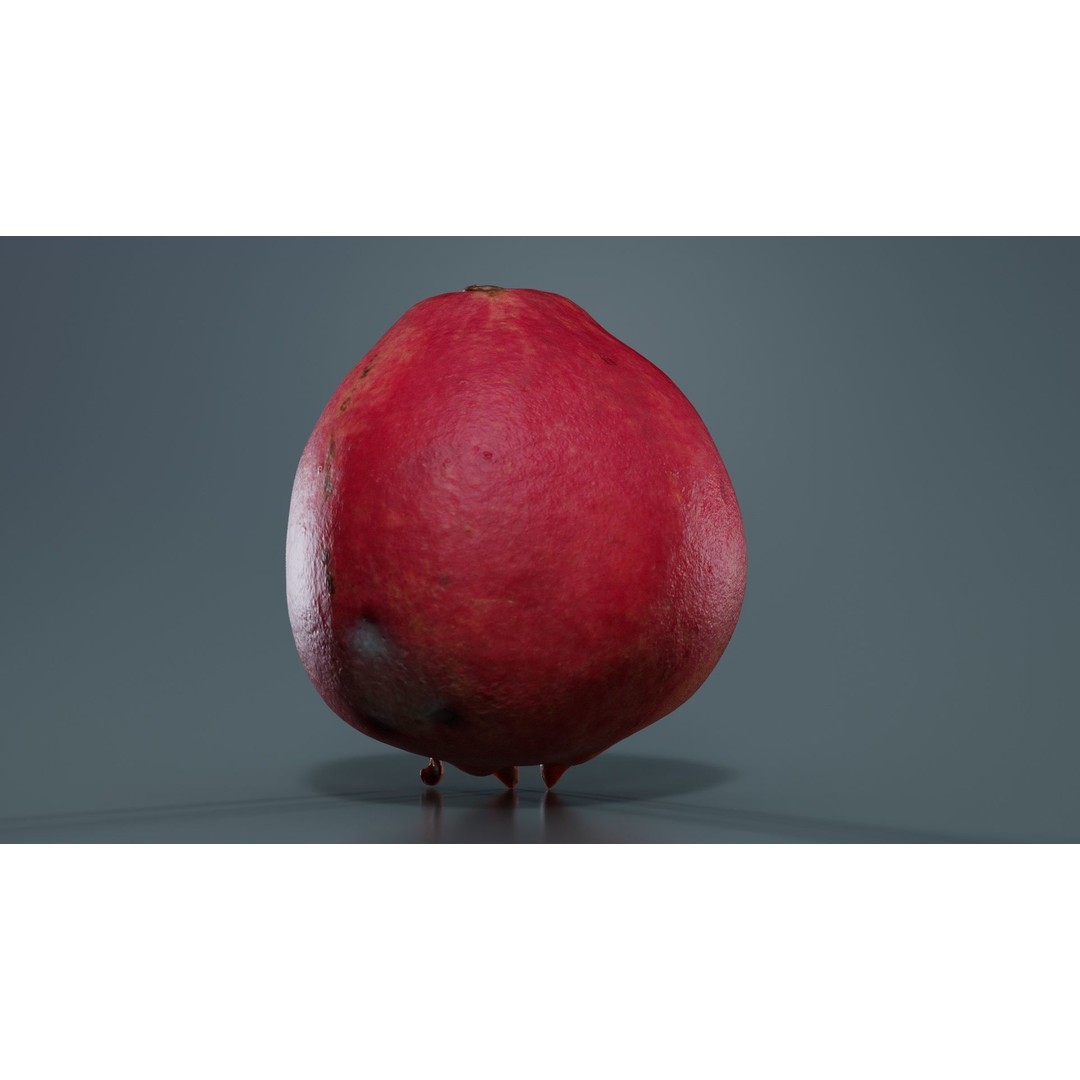 Pomegranate Half 3D Model – Low Poly Game Asset, FBX, PBR Textures - View 5