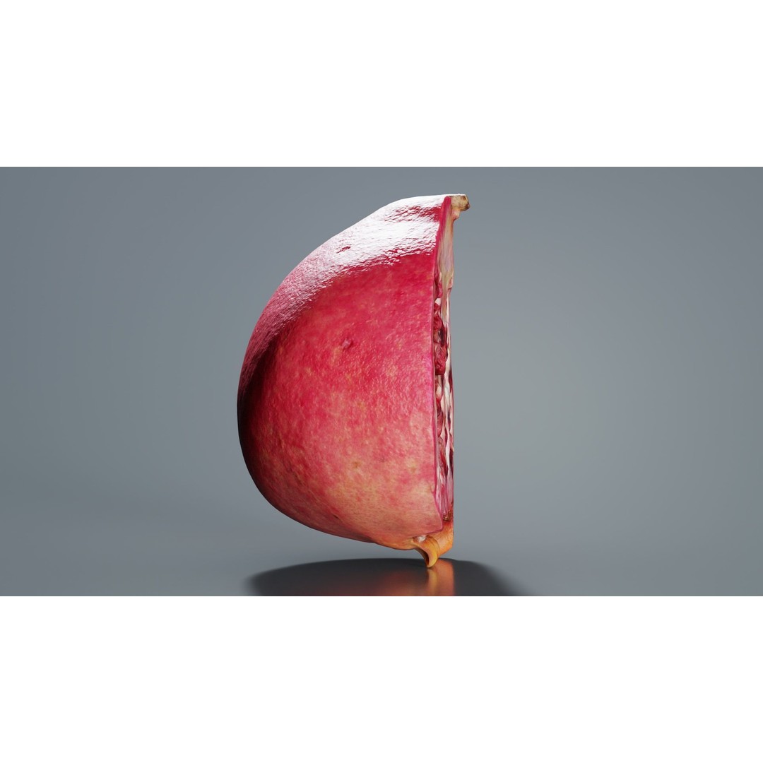 Pomegranate Half 3D Model – Low Poly Game Asset, FBX, PBR Textures - View 6