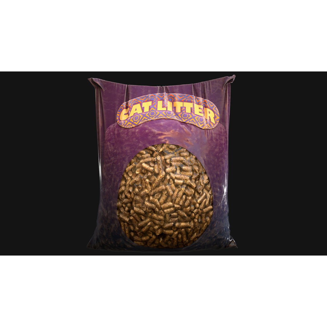 Stylized Cat Litter 3D Model – Low Poly PBR Game Asset, FBX - View 11