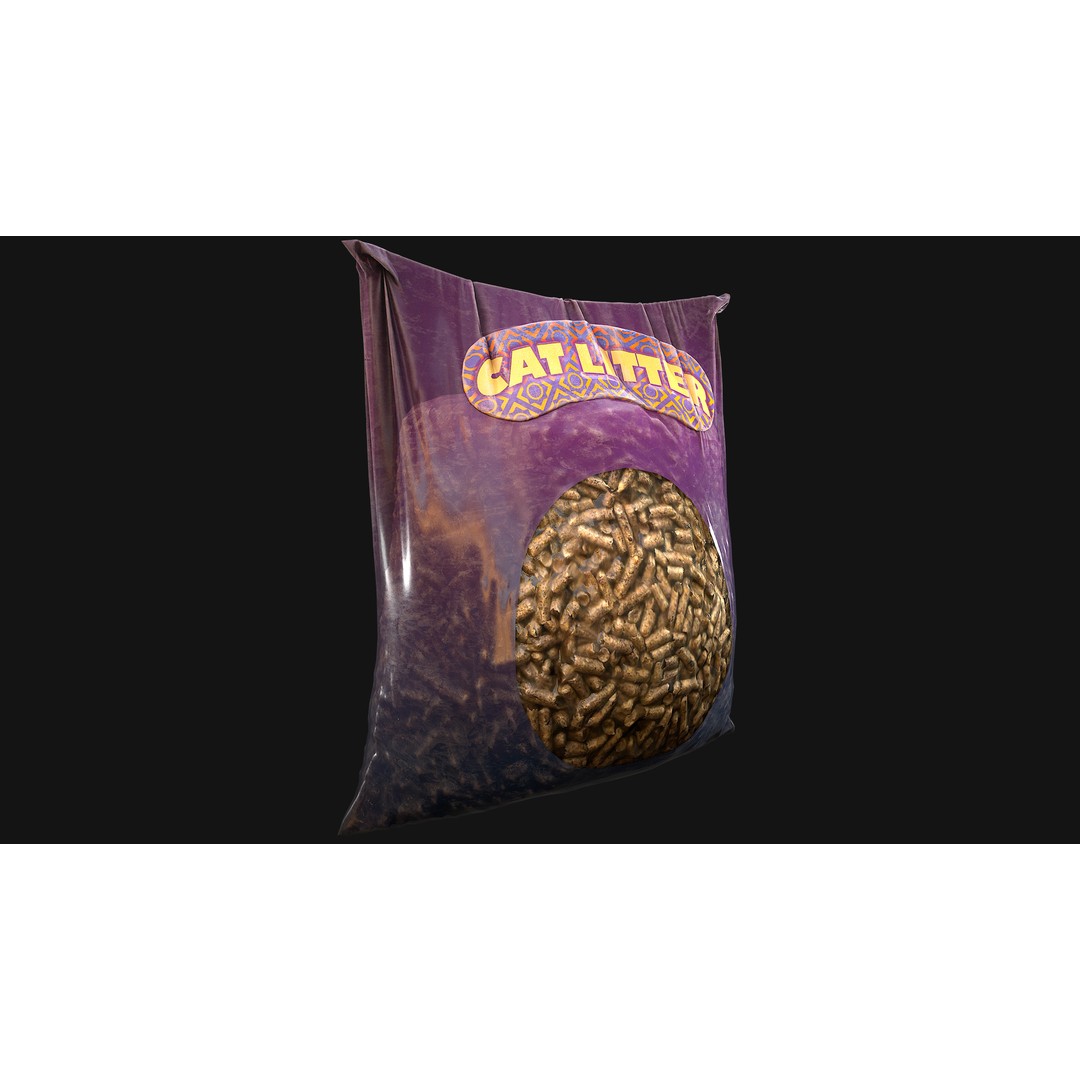 Stylized Cat Litter 3D Model – Low Poly PBR Game Asset, FBX - View 12