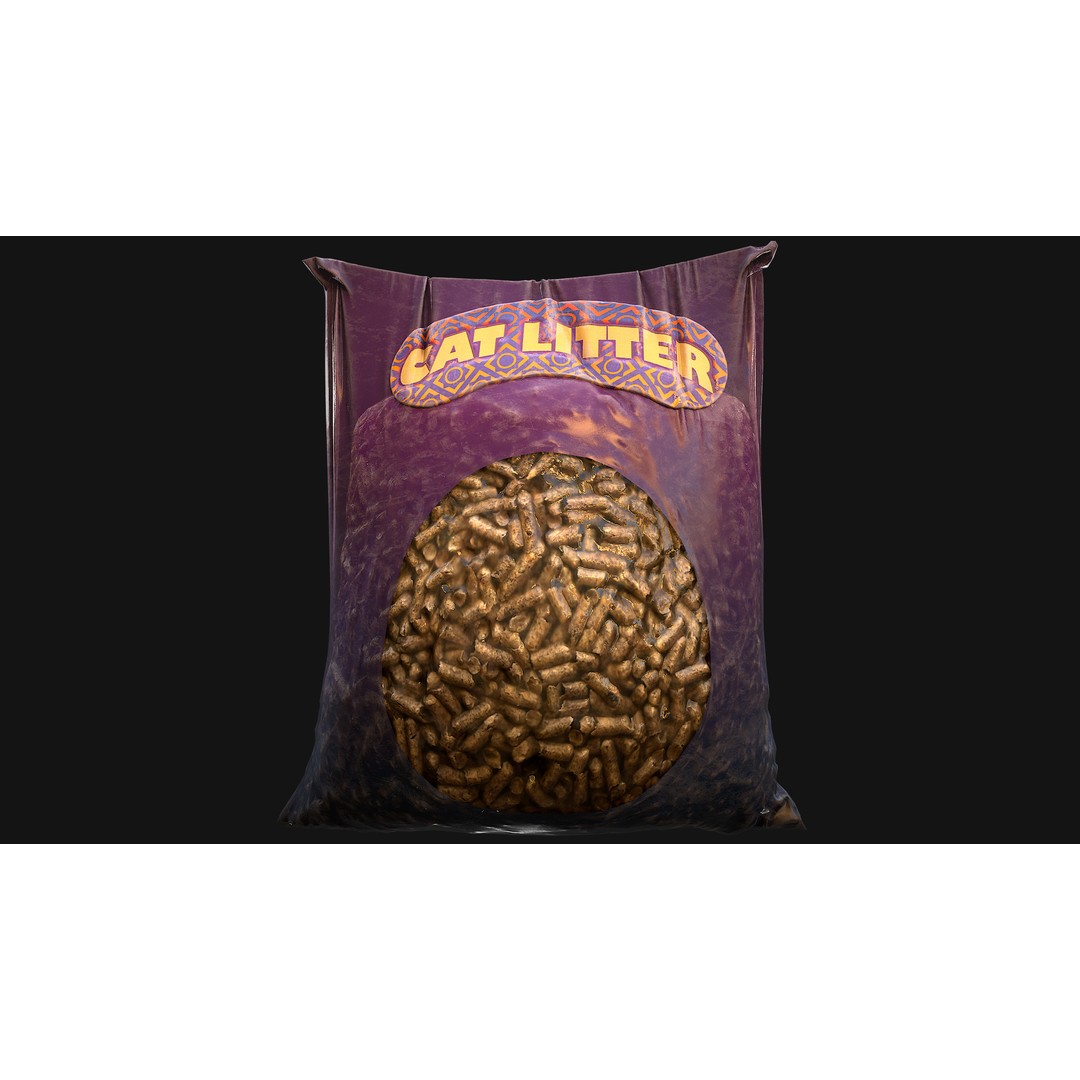 Stylized Cat Litter 3D Model – Low Poly PBR Game Asset, FBX - View 15