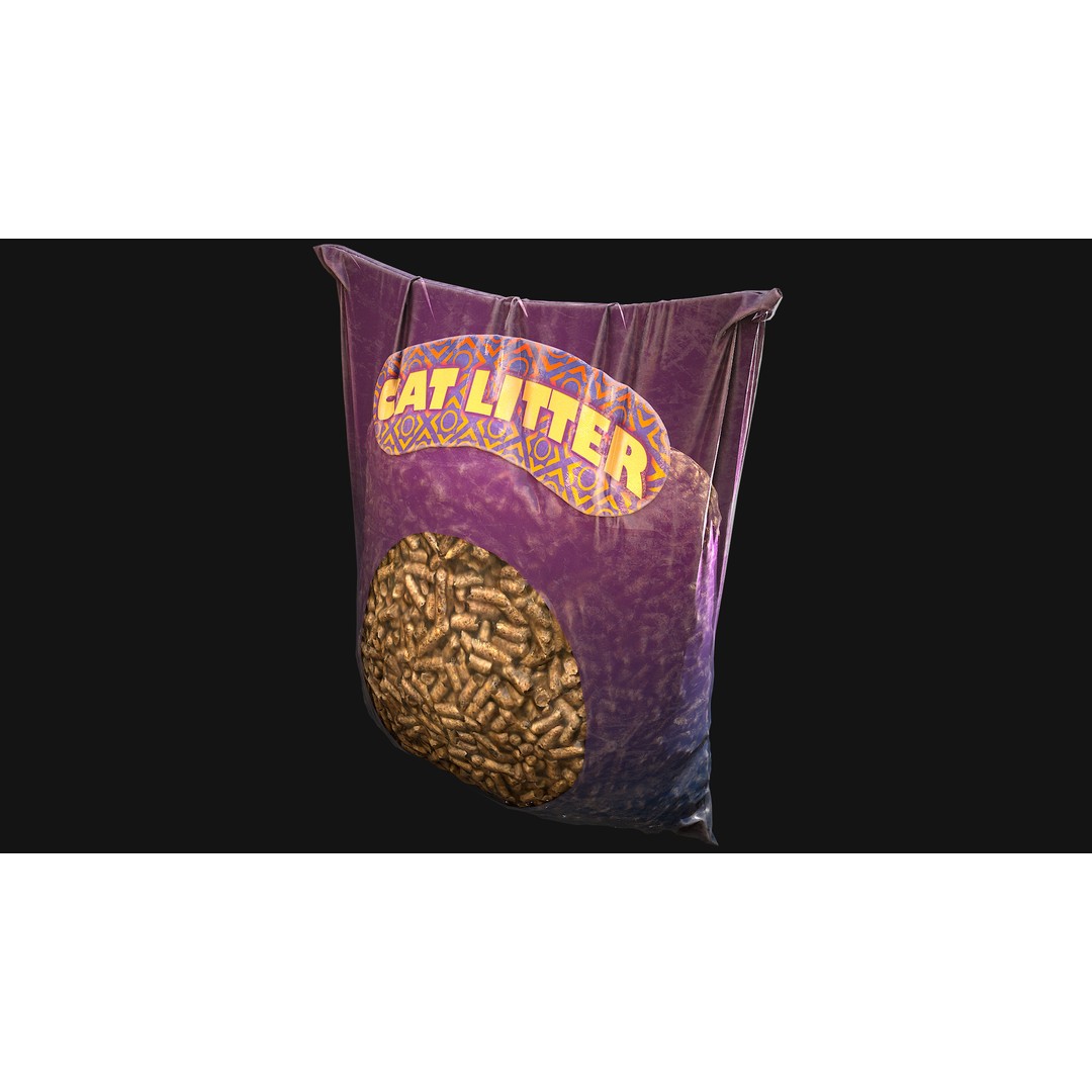Stylized Cat Litter 3D Model – Low Poly PBR Game Asset, FBX - View 16