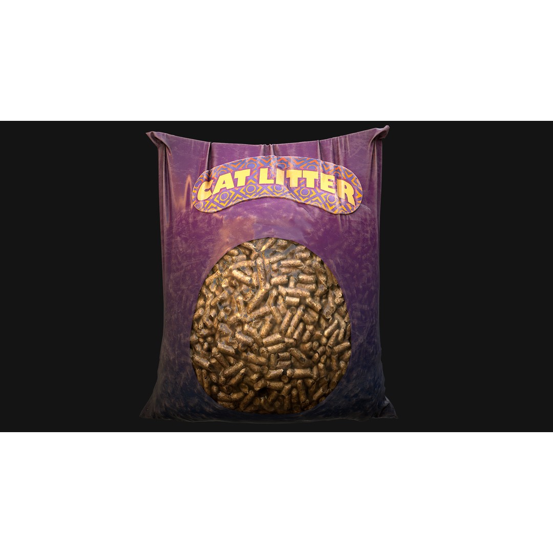 Stylized Cat Litter 3D Model – Low Poly PBR Game Asset, FBX - View 17