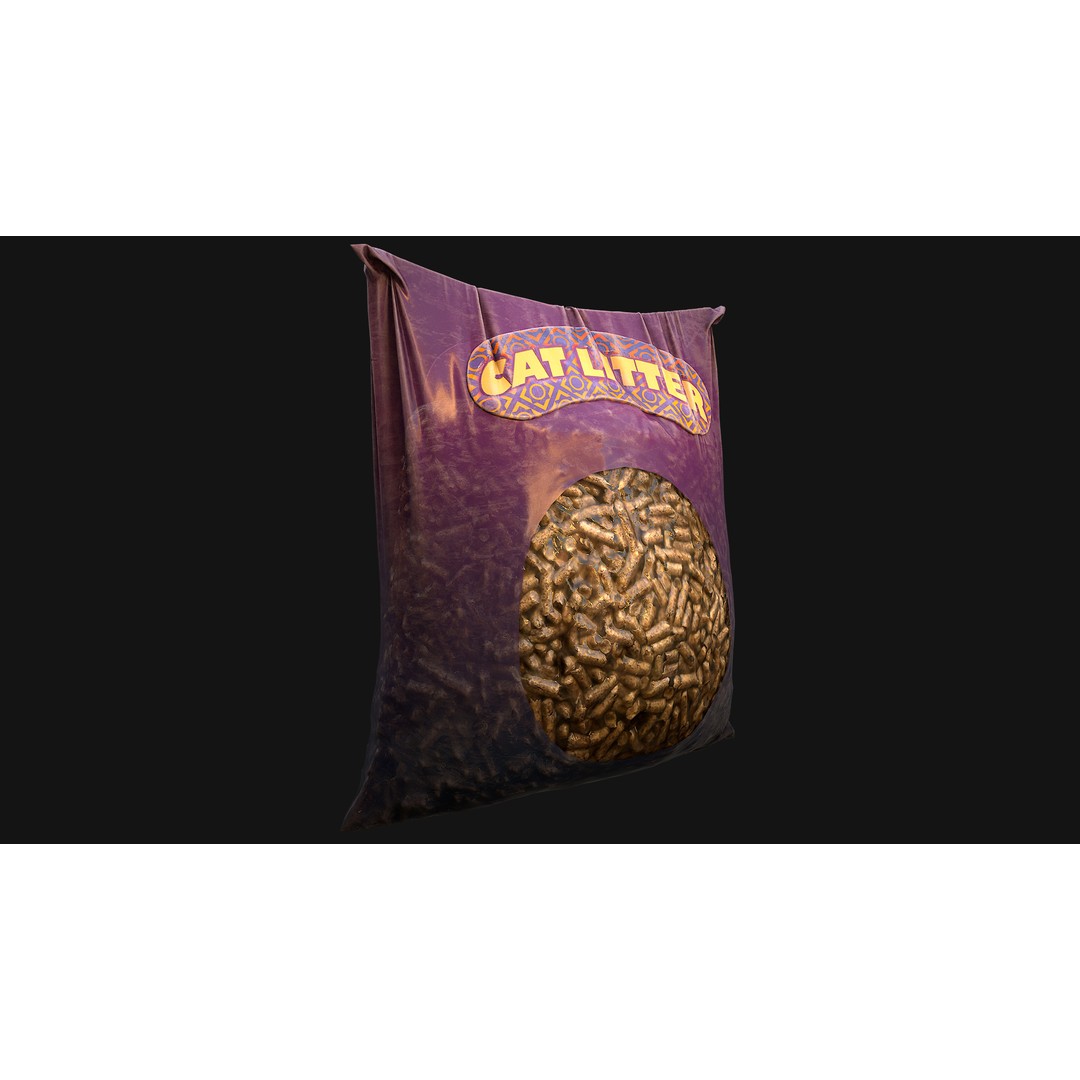 Stylized Cat Litter 3D Model – Low Poly PBR Game Asset, FBX - View 18
