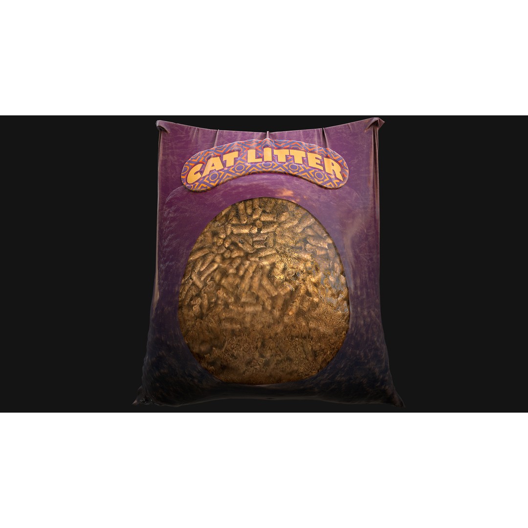 Stylized Cat Litter 3D Model – Low Poly PBR Game Asset, FBX - View 22