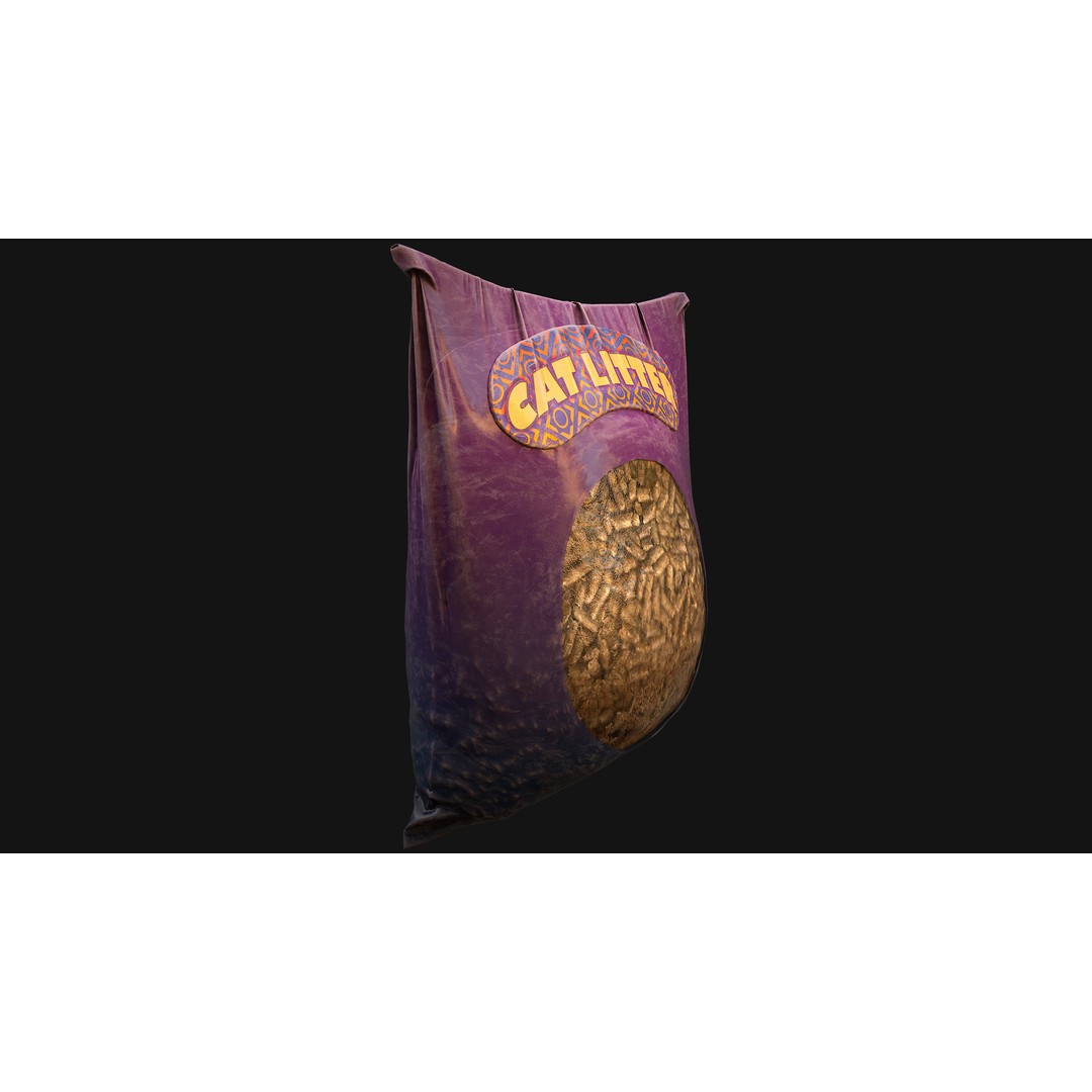 Stylized Cat Litter 3D Model – Low Poly PBR Game Asset, FBX - View 23