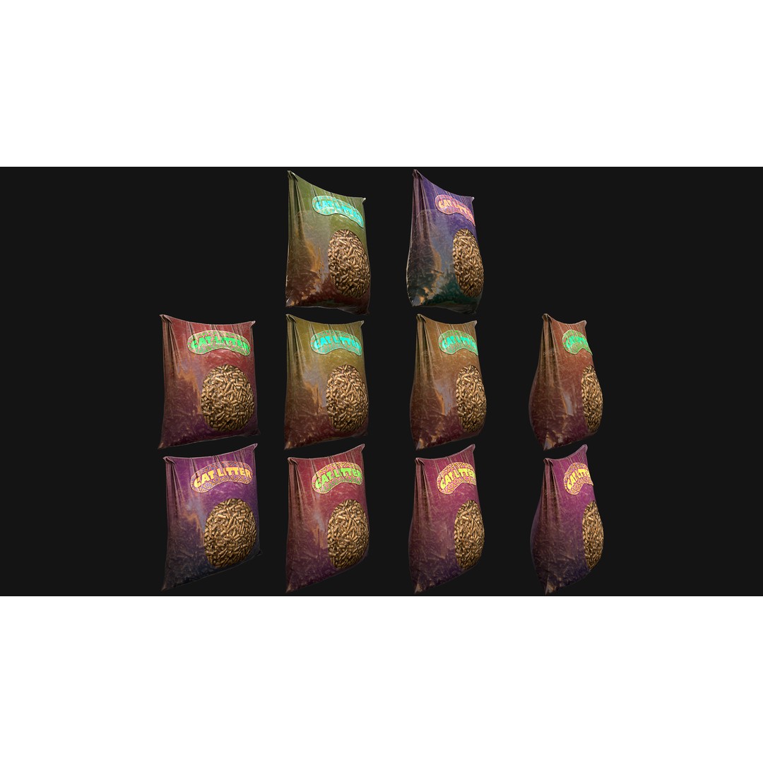 Stylized Cat Litter 3D Model – Low Poly PBR Game Asset, FBX - View 5