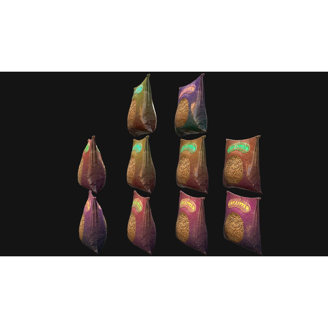Stylized Cat Litter 3D Model – Low Poly PBR Game Asset, FBX - View 6