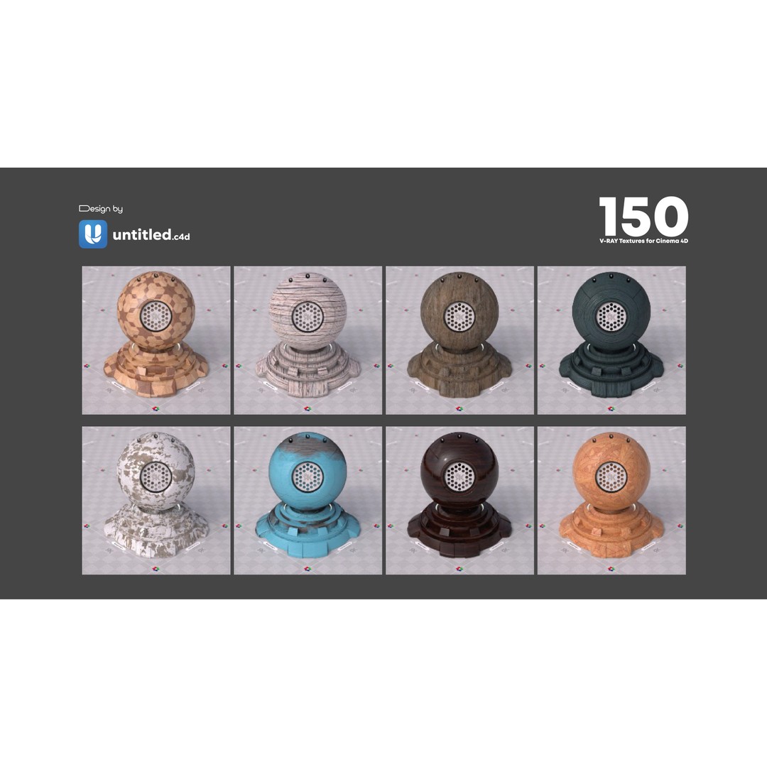 V-Ray Texture Pack 3D Model – 150 Seamless Textures for Cinema 4D