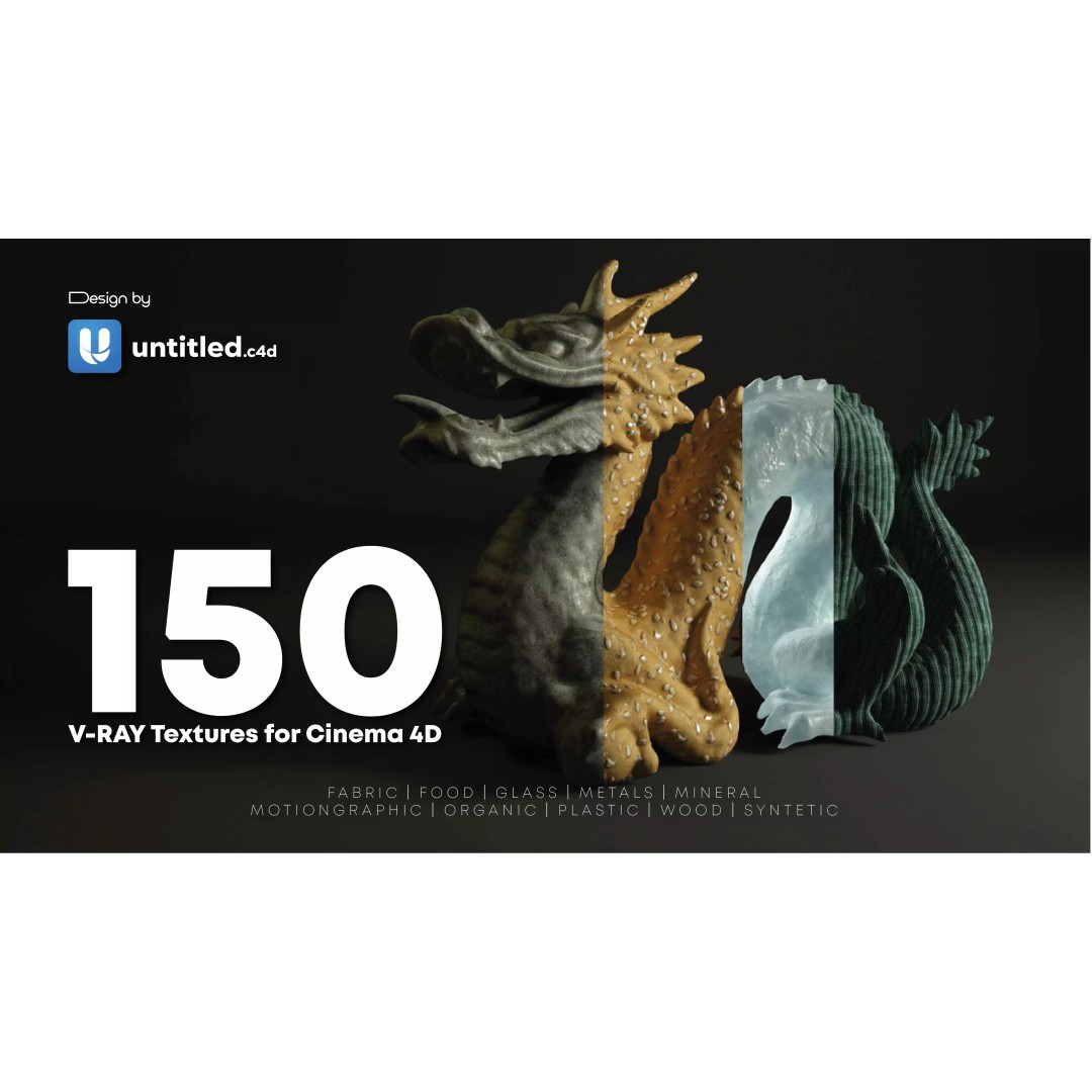 V-Ray Texture Pack 3D Model – 150 Seamless Textures for Cinema 4D - View 2