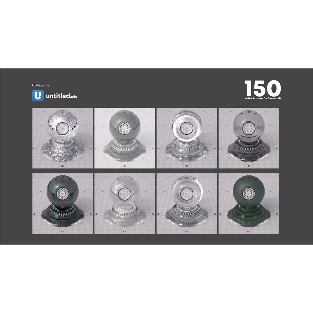 V-Ray Texture Pack 3D Model – 150 Seamless Textures for Cinema 4D - View 3