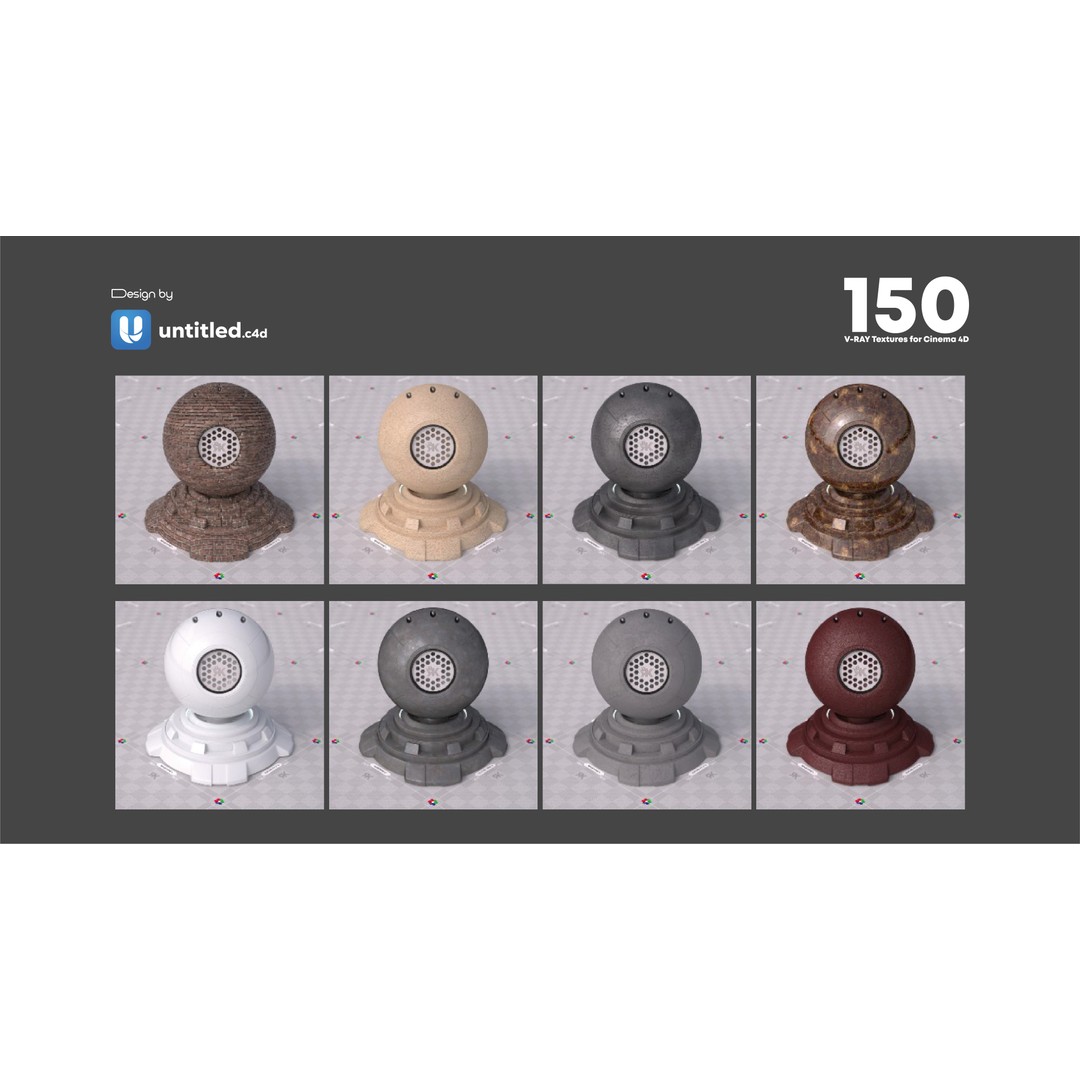 V-Ray Texture Pack 3D Model – 150 Seamless Textures for Cinema 4D - View 9