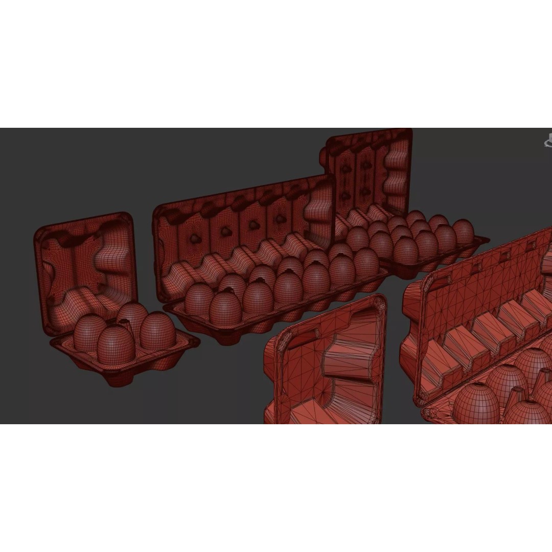 Eggs 3D Model – Low Poly Game Asset with PBR Textures, FBX