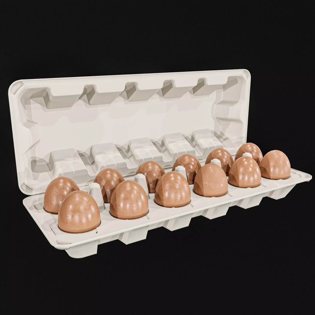 Eggs 3D Model – Low Poly Game Asset with PBR Textures, FBX - View 14