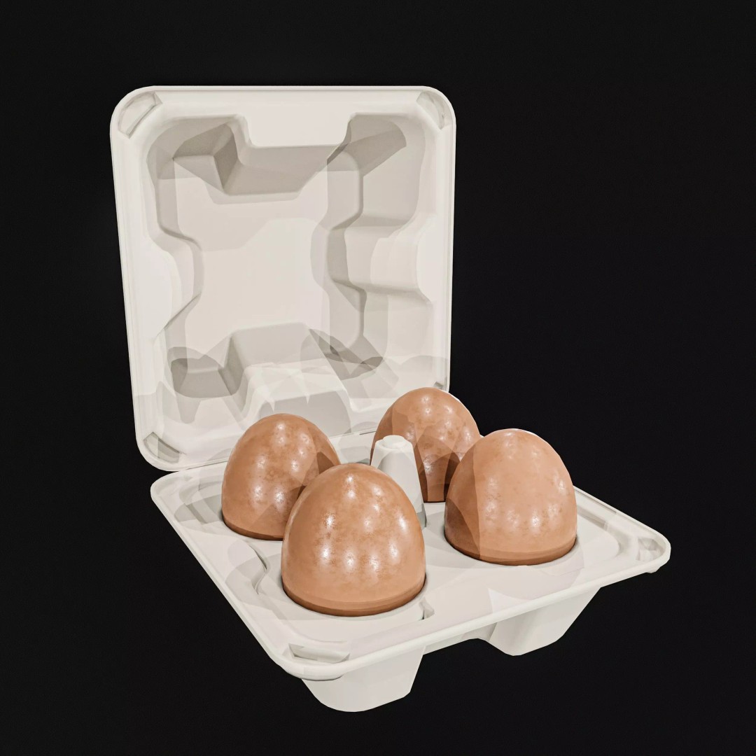 Eggs 3D Model – Low Poly Game Asset with PBR Textures, FBX - View 15