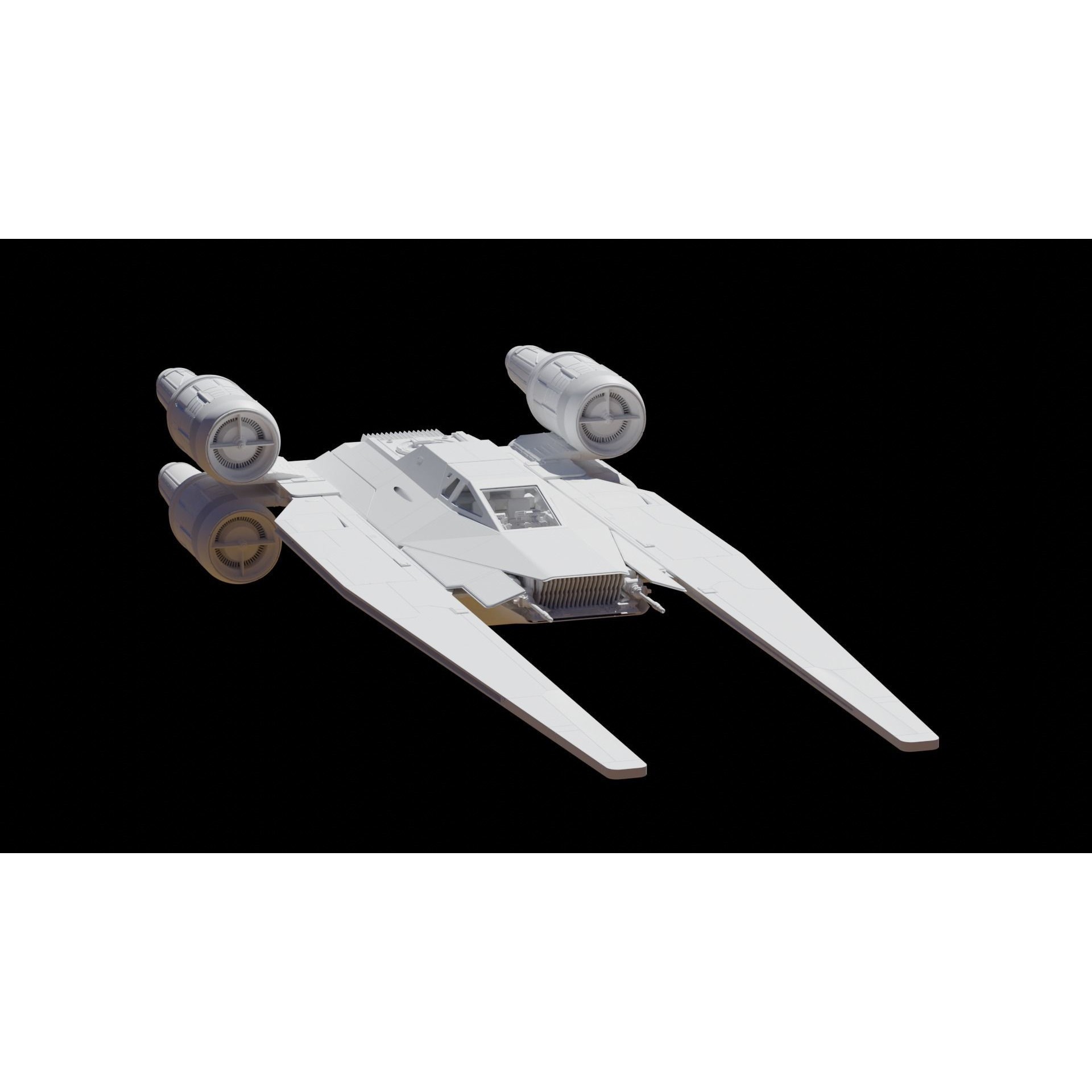 UT-60D U-Wing - Low-Poly Game-Ready 3D Model - View 24