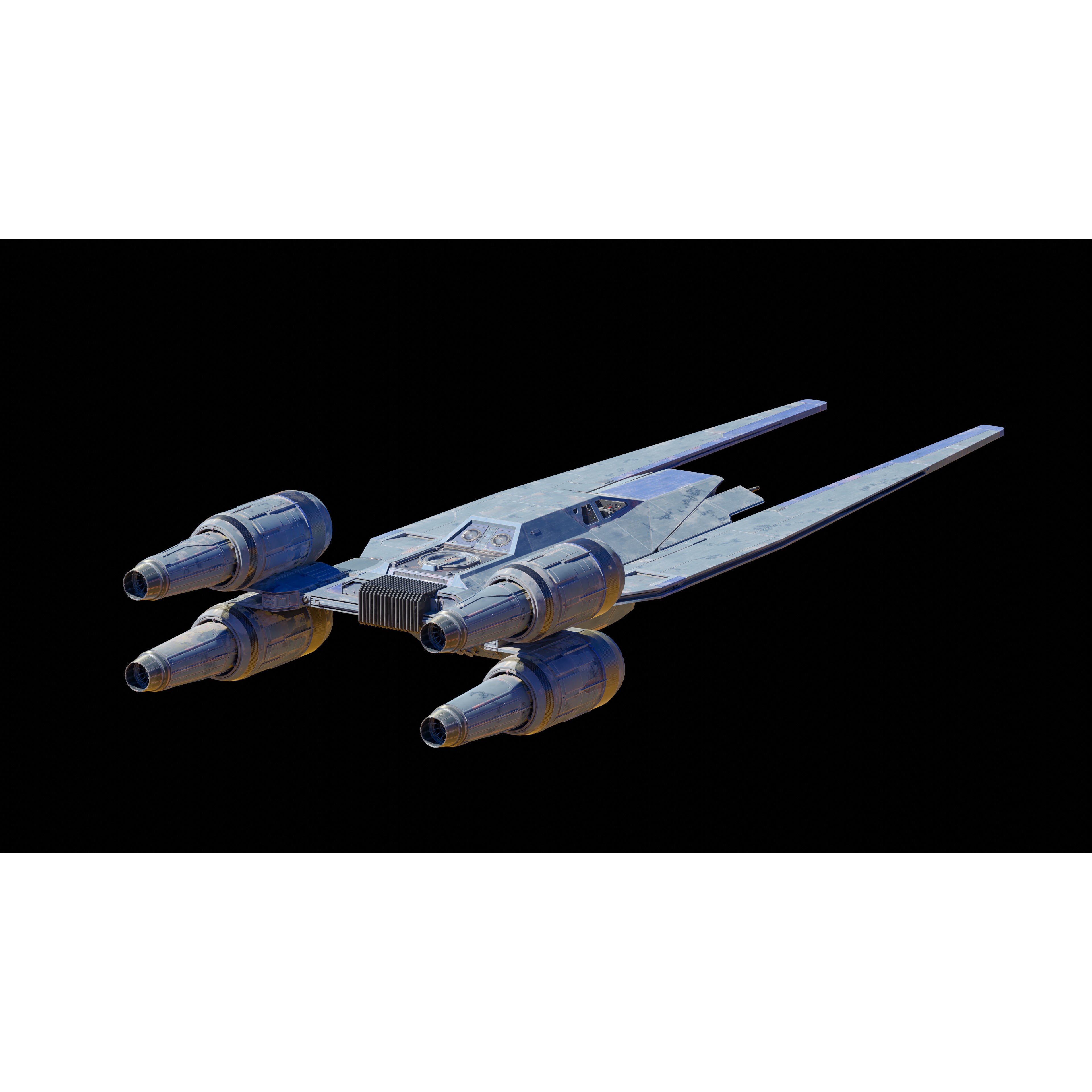 UT-60D U-Wing - Low-Poly Game-Ready 3D Model - View 3