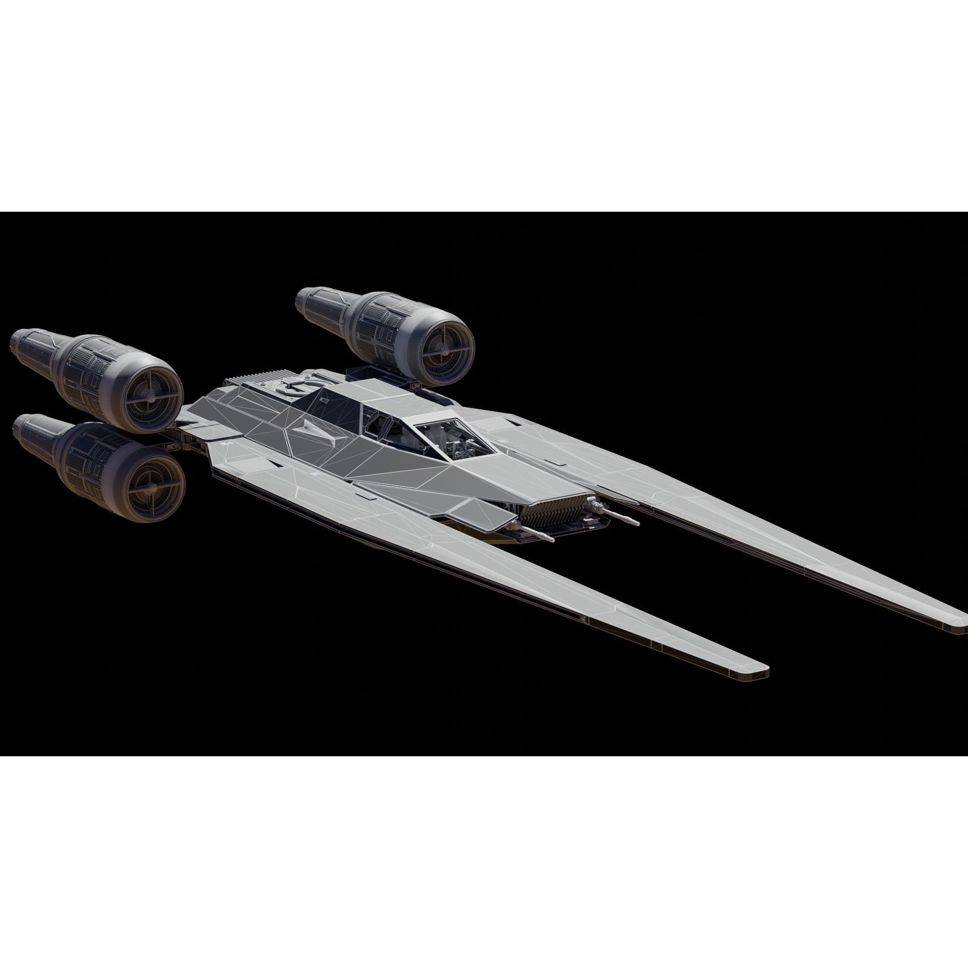 UT-60D U-Wing - Low-Poly Game-Ready 3D Model - View 30