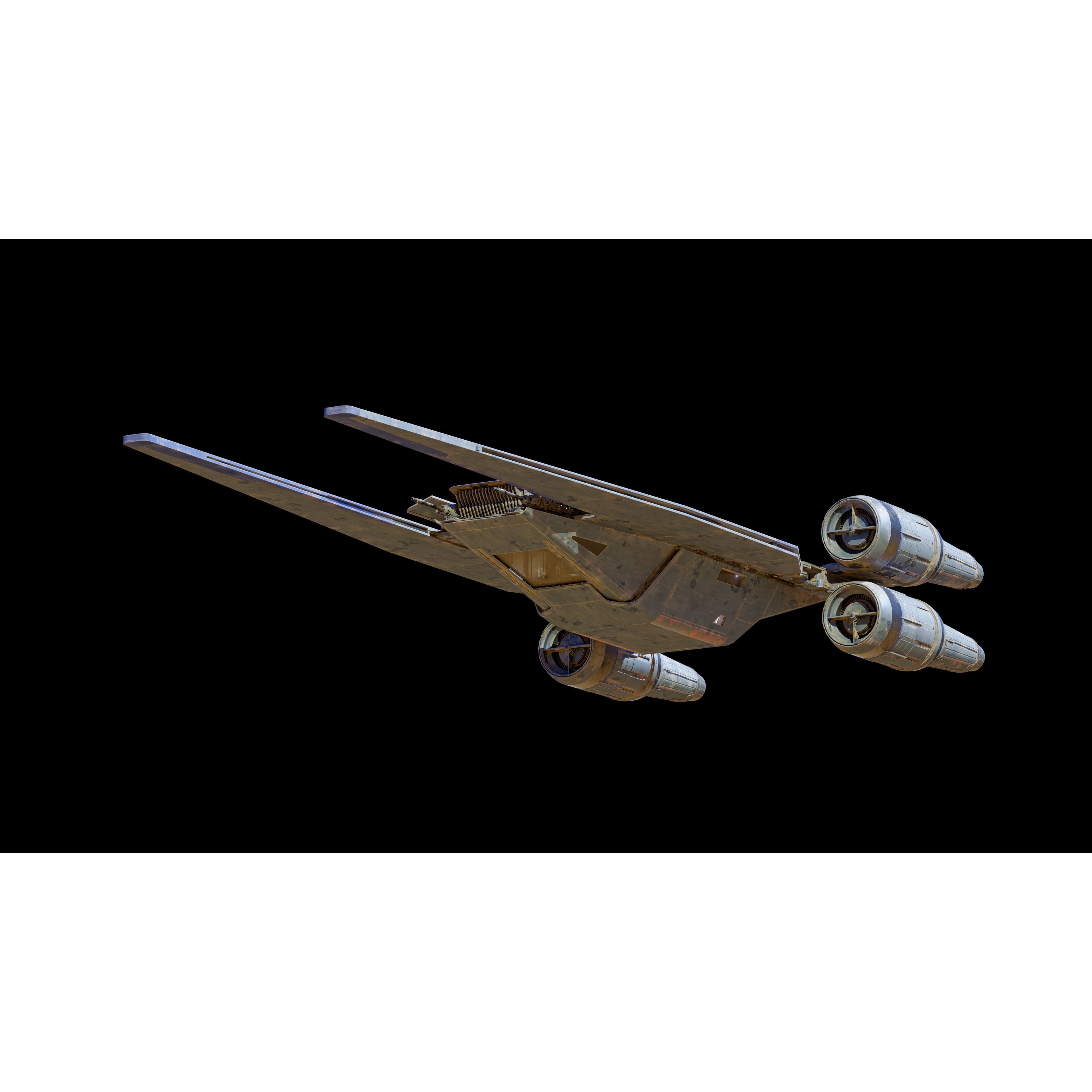UT-60D U-Wing - Low-Poly Game-Ready 3D Model - View 4