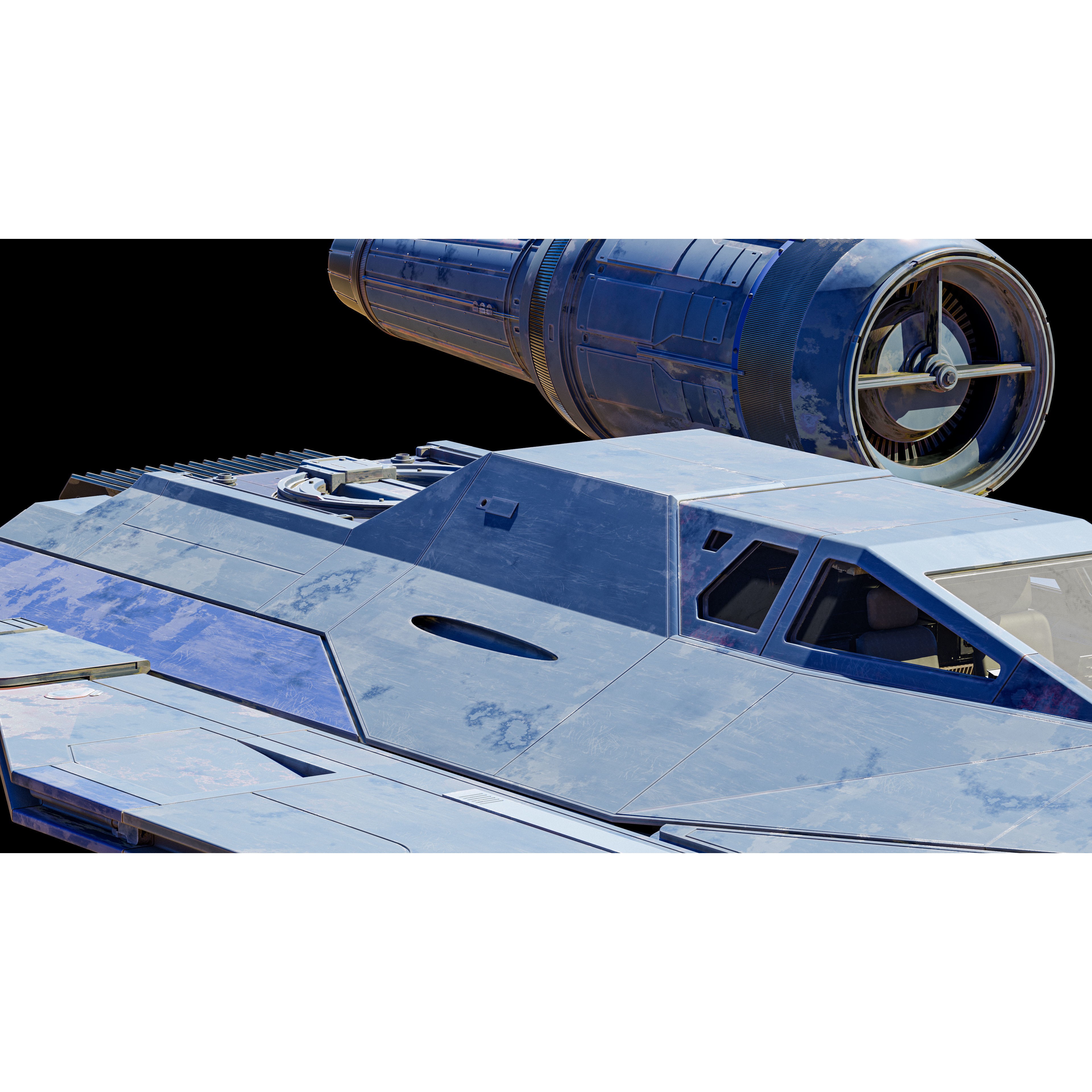 UT-60D U-Wing - Low-Poly Game-Ready 3D Model - View 6