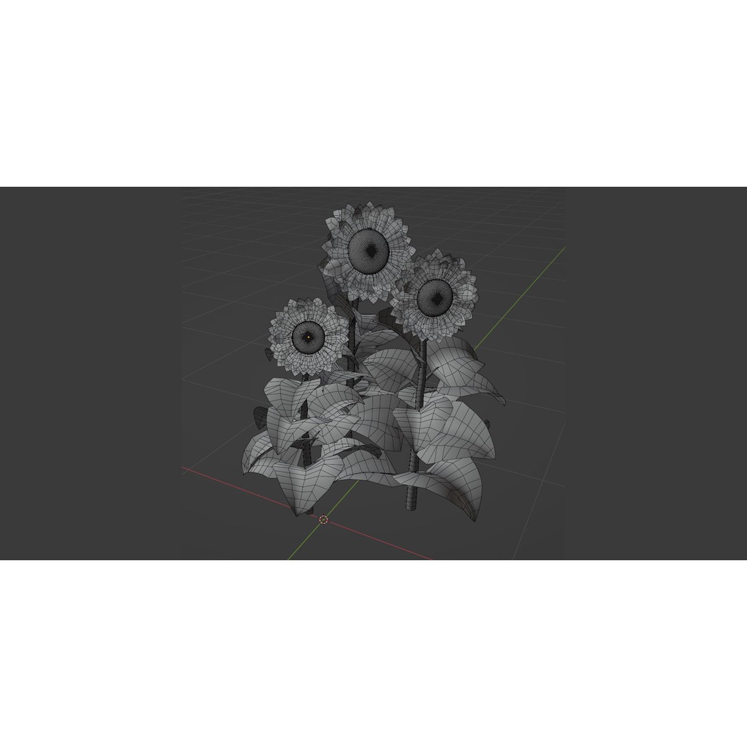Sunflowers 3D Model – High Poly PBR Blender Asset, FBX & OBJ - View 8