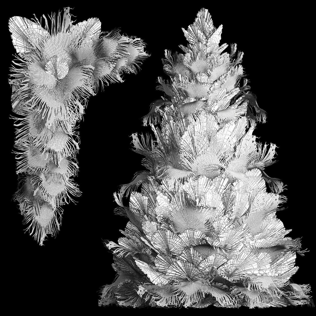 Dried Palm Leaf Christmas Tree 3D Model – Eco-Friendly Decorative Asset