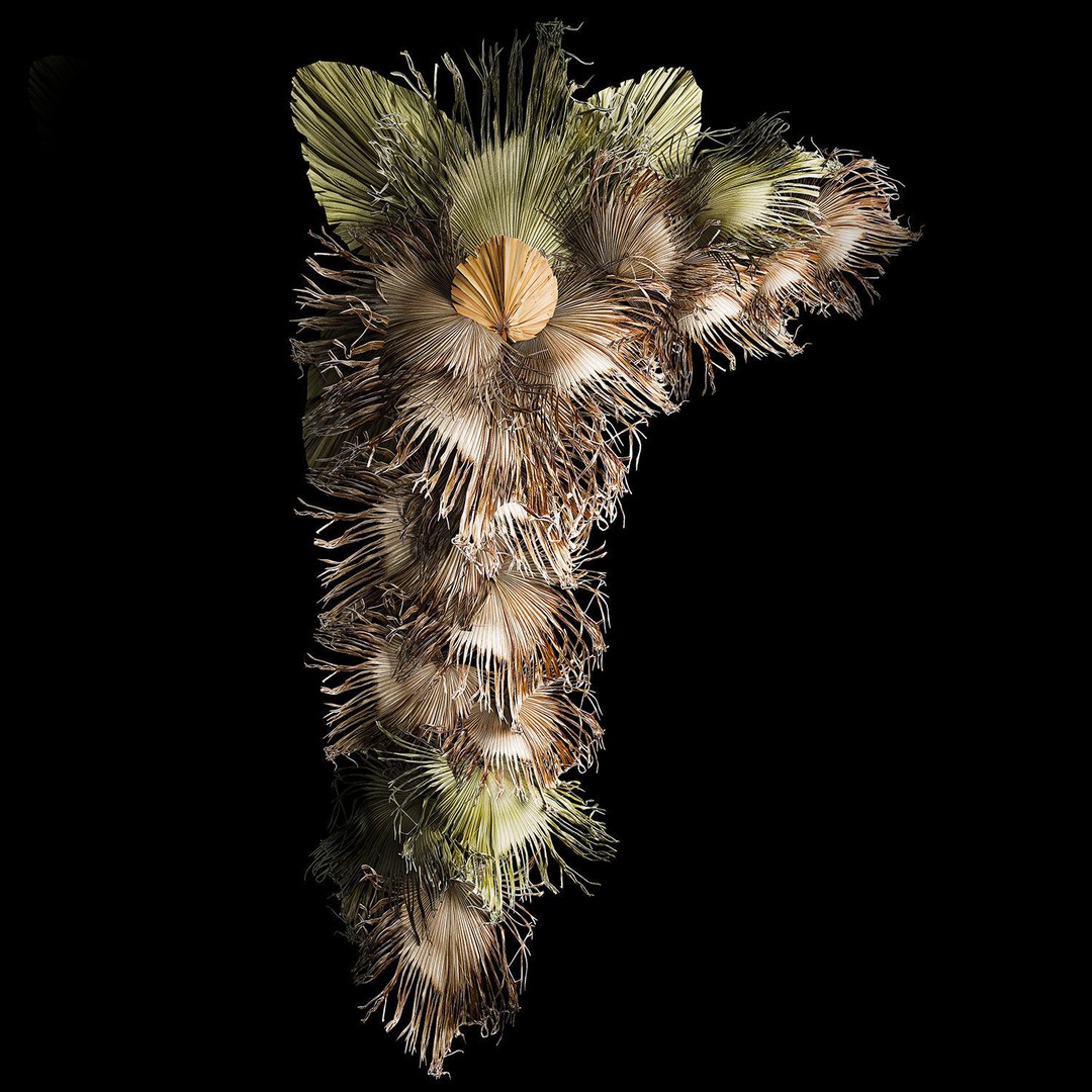 Dried Palm Leaf Christmas Tree 3D Model – Eco-Friendly Decorative Asset - View 15