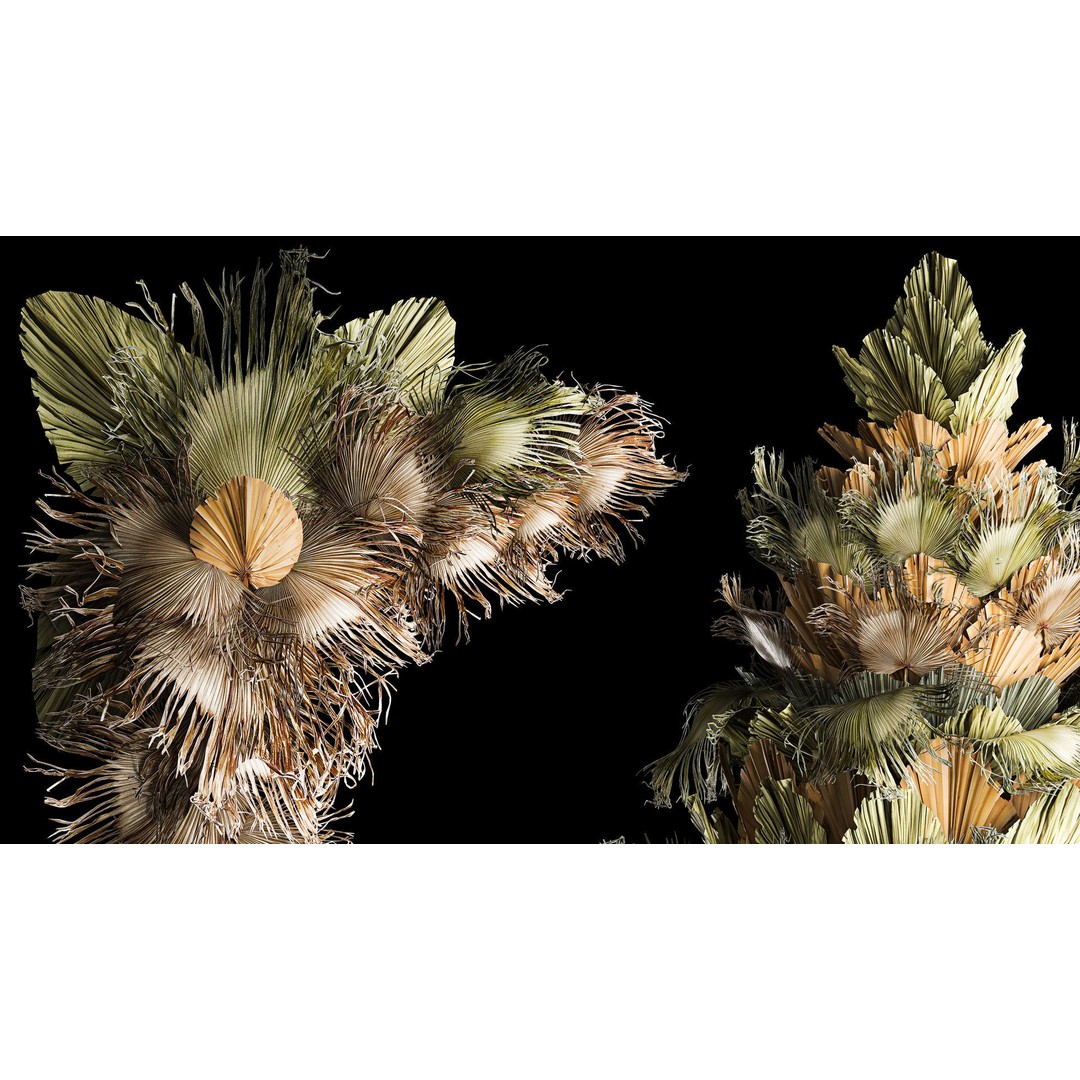 Dried Palm Leaf Christmas Tree 3D Model – Eco-Friendly Decorative Asset - View 4