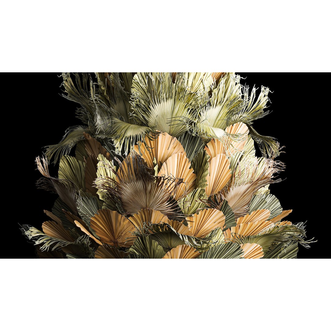 Dried Palm Leaf Christmas Tree 3D Model – Eco-Friendly Decorative Asset - View 5