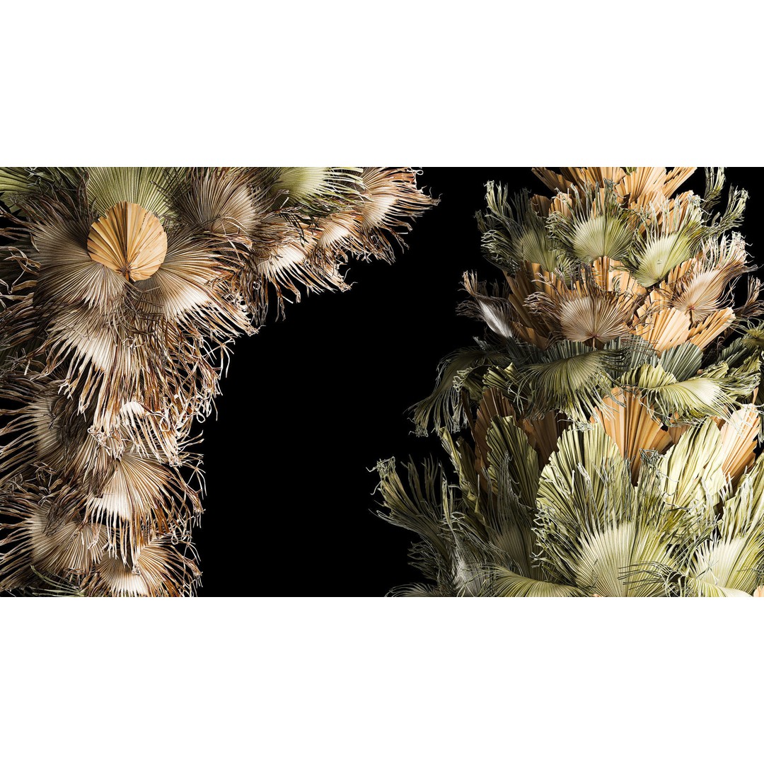 Dried Palm Leaf Christmas Tree 3D Model – Eco-Friendly Decorative Asset - View 6