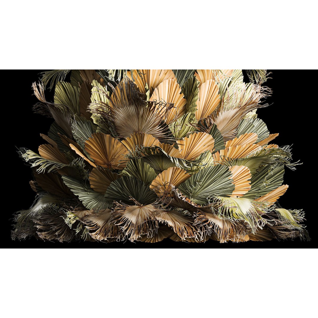 Dried Palm Leaf Christmas Tree 3D Model – Eco-Friendly Decorative Asset - View 7
