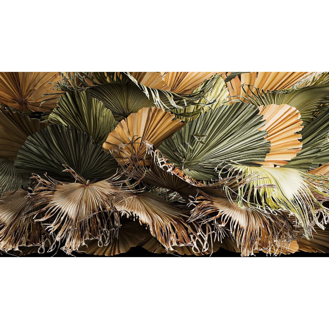 Dried Palm Leaf Christmas Tree 3D Model – Eco-Friendly Decorative Asset - View 8