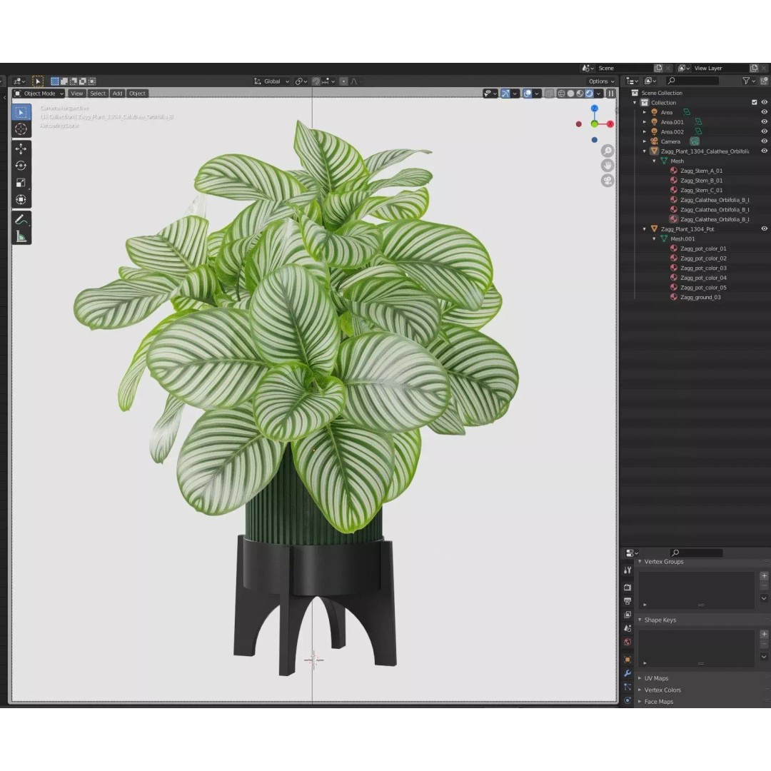 Plant 1304 3D Model – High-Quality PBR Asset for Archviz & Design - View 8